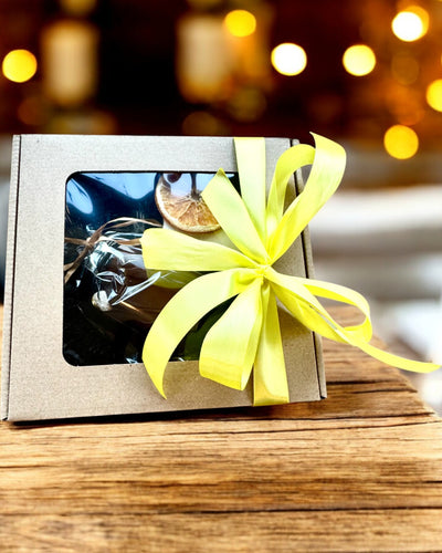 Intentionele sojakaars 250 ml met natuurlijke steen – kies uw energie: citrien of granaat, personalisatie met gravure als cadeau