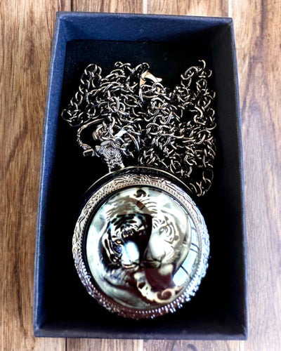 Zakhorloge "Tygrysia Elegancja" van roestvrij staal met graveeroptie als cadeau