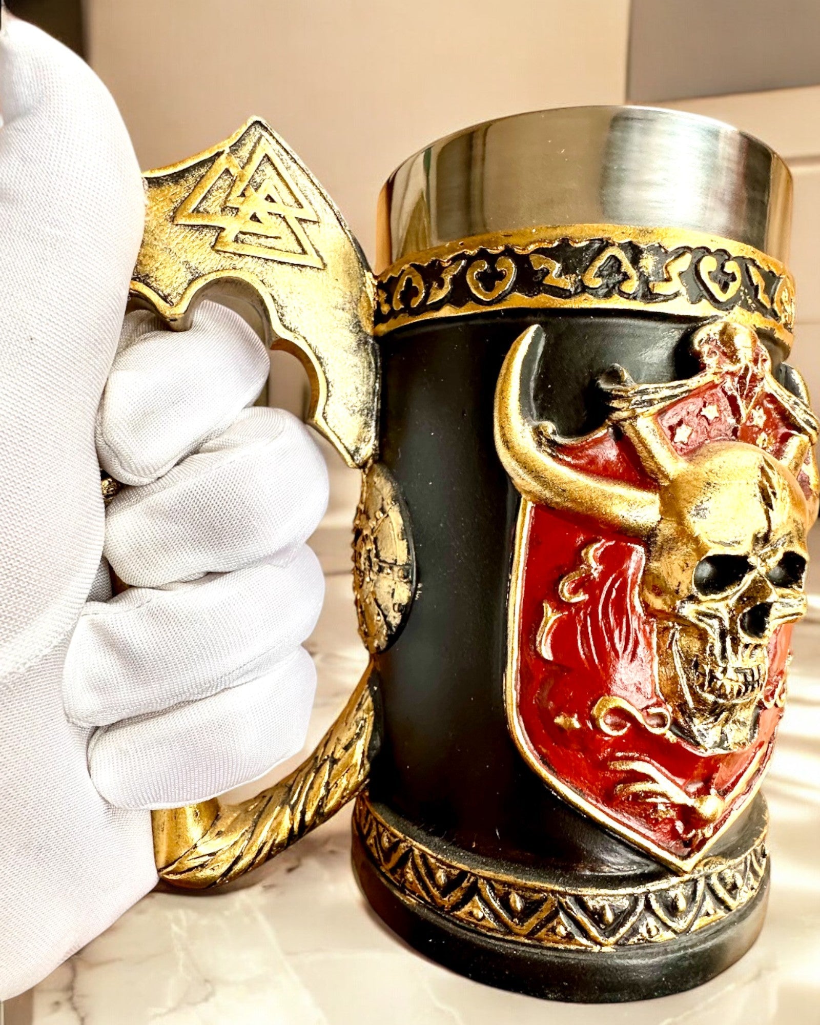 Karnawałowy Kufel Wojownika - 600 ml, 16 cm hoog, mogelijkheid tot personalisatie met gravure als cadeau