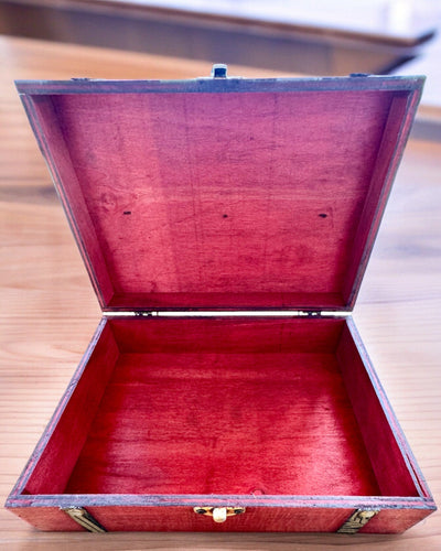 Antieke Houten Sieradendoos met Graveermogelijkheid, 23 cm x 16 cm x 7,5 cm