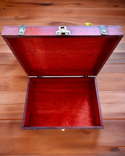 Antieke Houten Sieradendoos met Graveermogelijkheid, 23 cm x 16 cm x 7,5 cm