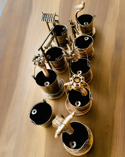 Stijlvolle Metalen Asbak "Rustic Charm" 19-23 cm hoog, 8 varianten beschikbaar, gravure op aanvraag