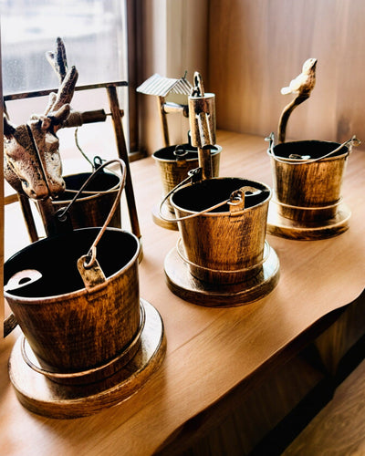 Stijlvolle Metalen Asbak "Rustic Charm" 19-23 cm hoog, 8 varianten beschikbaar, gravure op aanvraag