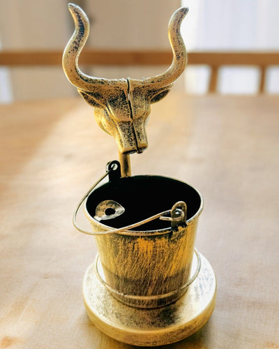 Stijlvolle Metalen Asbak "Rustic Charm" 19-23 cm hoog, 8 varianten beschikbaar, gravure op aanvraag