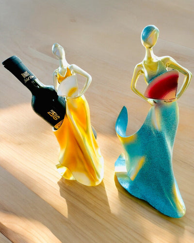 Elegante Flessenhouder - Dame Standbeeld - personalisatie met gravure, 2 varianten om uit te kiezen