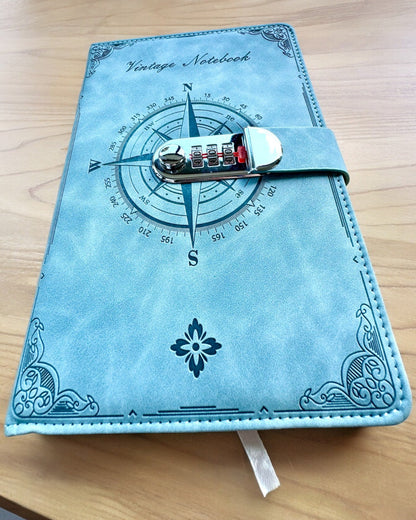 Secret Notitieboek A5 Vintage met codeslot - Kies Jouw Stijl, personalisatie met gravure als cadeau