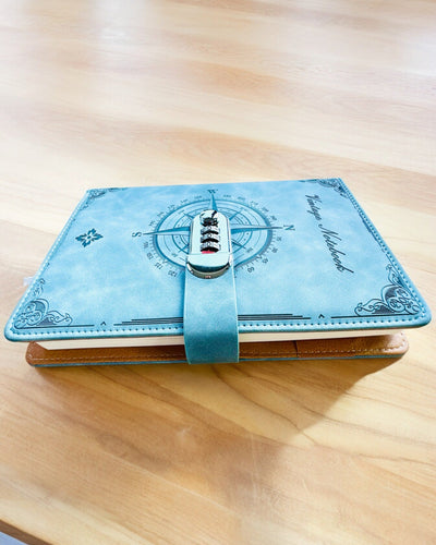 Secret Notitieboek A5 Vintage met codeslot - Kies Jouw Stijl, personalisatie met gravure als cadeau