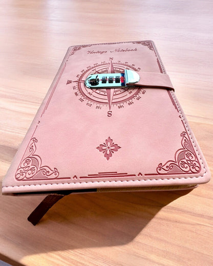 Secret Notitieboek A5 Vintage met codeslot - Kies Jouw Stijl, personalisatie met gravure als cadeau