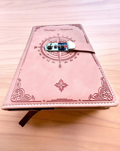 Secret Notitieboek A5 Vintage met codeslot - Kies Jouw Stijl, personalisatie met gravure als cadeau