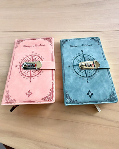 Secret Notitieboek A5 Vintage met codeslot - Kies Jouw Stijl, personalisatie met gravure als cadeau