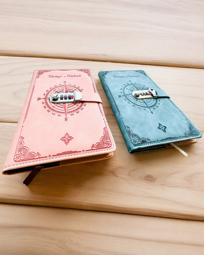 Secret Notitieboek A5 Vintage met codeslot - Kies Jouw Stijl, personalisatie met gravure als cadeau