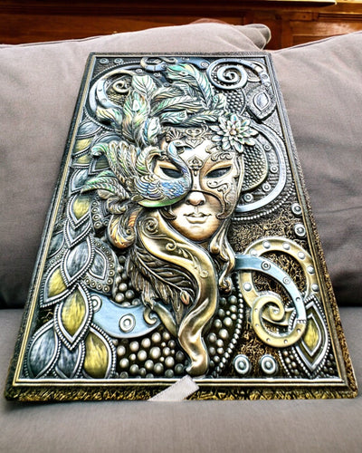 Artistiek Notitieboek, notitieboek maskerade - A5, personalisatie met gravure als cadeau