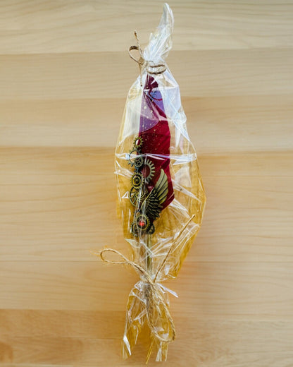 Cadeauset - Bordeaux-Paarse Ganzepen "Steampunk Elegantie" met Graveermogelijkheid, als cadeau