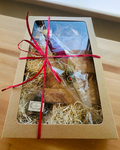 Cadeauset - Bordeaux-Paarse Ganzepen "Steampunk Elegantie" met Graveermogelijkheid, als cadeau