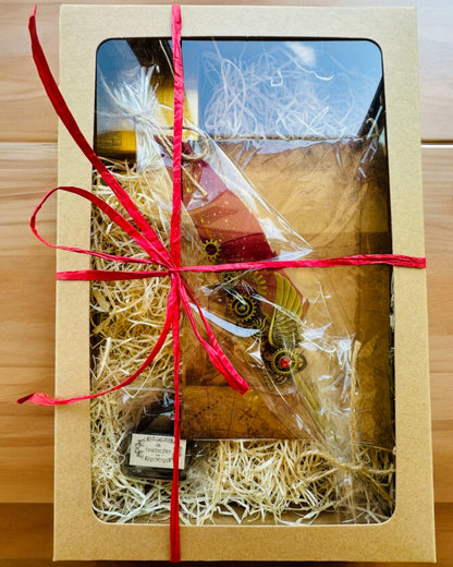 Cadeauset - Bordeaux-Paarse Ganzepen "Steampunk Elegantie" met Graveermogelijkheid, als cadeau