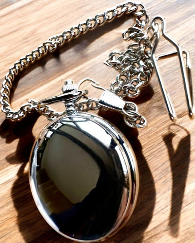 Klassieke Mechanische Zakhorloge met Dubbele Deksel, Handmatig, Zilverkleurig