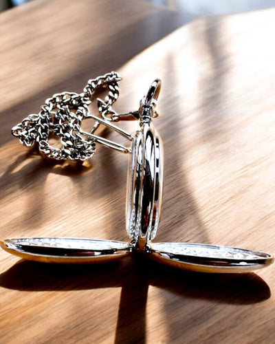 Klassieke Mechanische Zakhorloge met Dubbele Deksel, Handmatig, Zilverkleurig