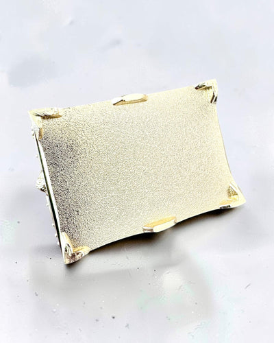 Metalen retro schatkist met gravure - zilverkleurig kistje 7x5x5 cm