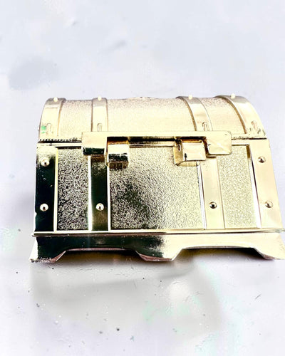 Metalen retro schatkist met gravure - zilverkleurig kistje 7x5x5 cm