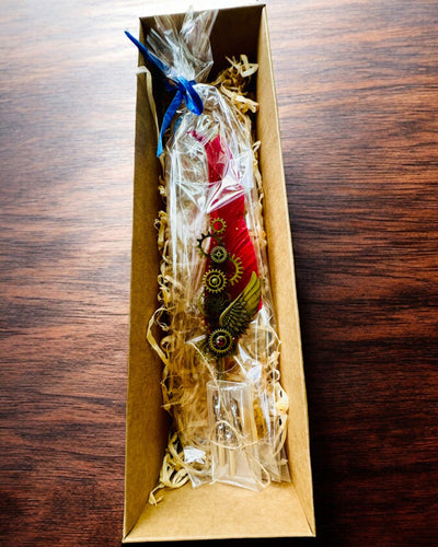 Kaligrafiepen "Steampunk Elegantie" met Kalkoenveer - Handgemaakt 5 varianten om uit te kiezen, personalisatie met gravure als cadeau