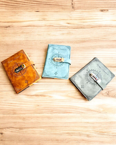 Secret Notitieboek A5 Vintage met codeslot - Kies Jouw Stijl, personalisatie met gravure als cadeau