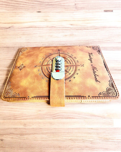 Secret Notitieboek A5 Vintage met codeslot - Kies Jouw Stijl, personalisatie met gravure als cadeau