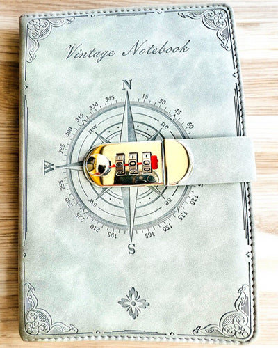 Secret Notitieboek A5 Vintage met codeslot - Kies Jouw Stijl, personalisatie met gravure als cadeau