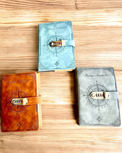 Secret Notitieboek A5 Vintage met codeslot - Kies Jouw Stijl, personalisatie met gravure als cadeau