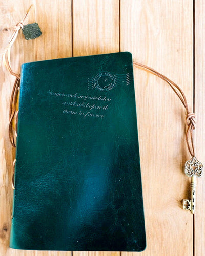 Vintage Notitieboek "Sleutel van het Verleden" - Mogelijkheid tot graveren als cadeau, notitieblok