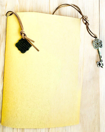 Vintage Notitieboek "Sleutel van het Verleden" - Mogelijkheid tot graveren als cadeau, notitieblok