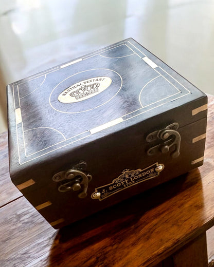 Grote Houten Doos voor Sextant of premium kompas "Mariner's Legacy" met Gravure Optie