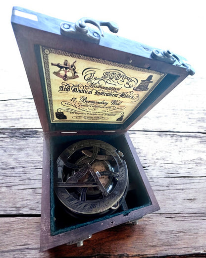 Grote Houten Doos voor Sextant of premium kompas "Mariner's Legacy" met Gravure Optie