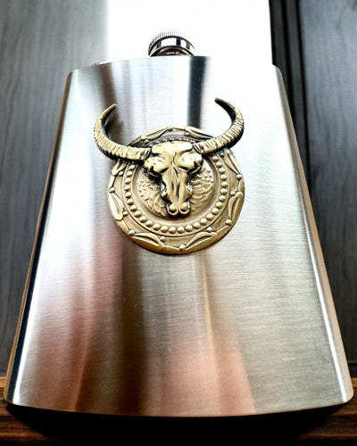 Bizon Flask – Stijlvolle Heupfles met Bizonmotief - mogelijkheid tot personalisatie met gravure als cadeau