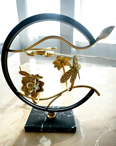 Standaard "Elegante Insect" - voor een wijnfles en glazen, hoogte 33 cm, mogelijkheid tot personalisatie met gravure als cadeau