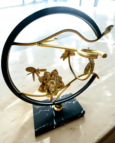 Standaard "Elegante Insect" - voor een wijnfles en glazen, hoogte 33 cm, mogelijkheid tot personalisatie met gravure als cadeau