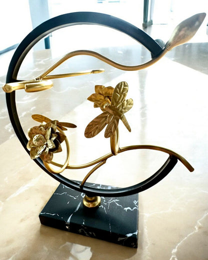 Standaard "Elegante Insect" - voor een wijnfles en glazen, hoogte 33 cm, mogelijkheid tot personalisatie met gravure als cadeau
