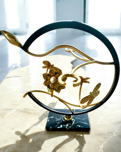 Standaard "Elegante Insect" - voor een wijnfles en glazen, hoogte 33 cm, mogelijkheid tot personalisatie met gravure als cadeau