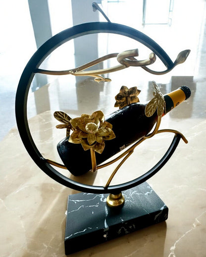 Standaard "Elegante Insect" - voor een wijnfles en glazen, hoogte 33 cm, mogelijkheid tot personalisatie met gravure als cadeau