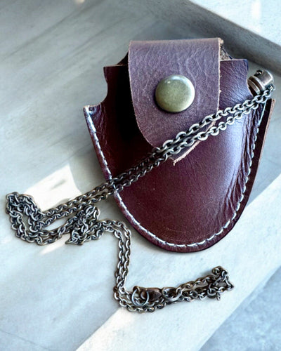 Vintage Look - Vergrootglas met Glazen Lens en Leren Etui, mogelijkheid tot personalisatie met gravure