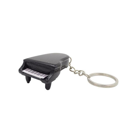 Verzamel-sleutelhanger Klassieke Piano ECK-0863 met gepersonaliseerde gravure – elegant zwart gadget als cadeau voor liefhebbers van klassieke muziek en pianisten
