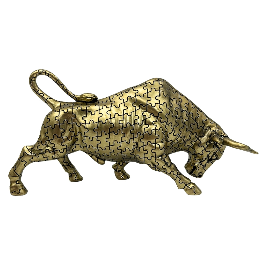 Stier - Gouden decoratief beeldje - Symbool van kracht en rijkdom - 43111Y1