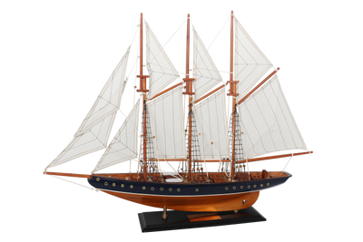 Model van schoener Atlantic 72cm - Replica van het legendarische schip, personaliseerbaar met gravure - Ideaal cadeau voor zeilliefhebbers - Gemaakt van hout met stoffen zeilen