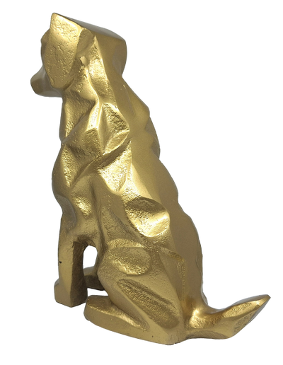 Gouden decoratief beeldje Hond DOG2 met mogelijkheid tot personalisatie met gravure