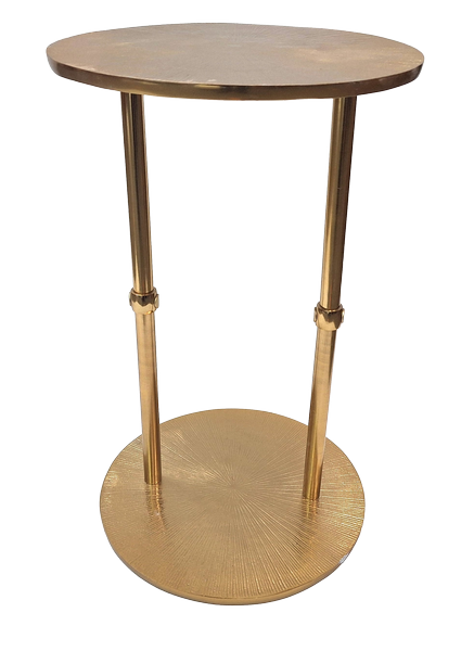 Gouden ronde metalen glamourtafel met optie voor personalisatie van gravure