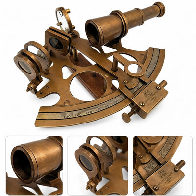 Grote messing sextant met mogelijkheid tot personalisatie met gravure