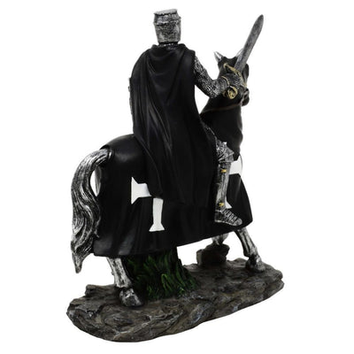 Decoratief beeldje ridder te paard 22 cm met mogelijkheid tot personalisatie met gravure - elegante decoratie van polyresin als cadeau voor liefhebbers van geschiedenis en de middeleeuwen