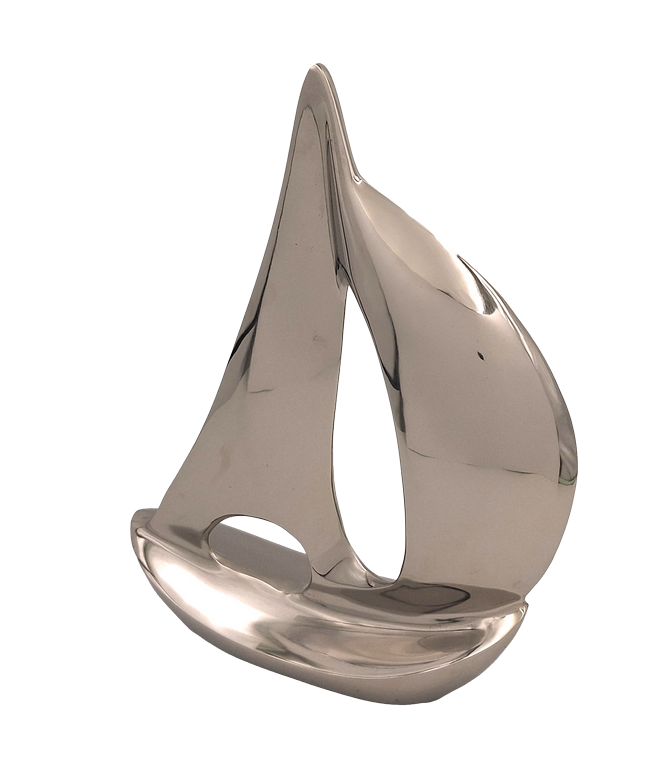 Elegant metalen modeljacht 36 cm met mogelijkheid tot personalisatie door gravure