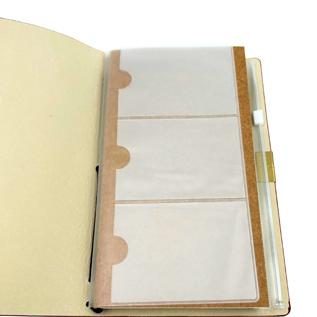 Leren reizigersnotitieboek met gepersonaliseerde gravure