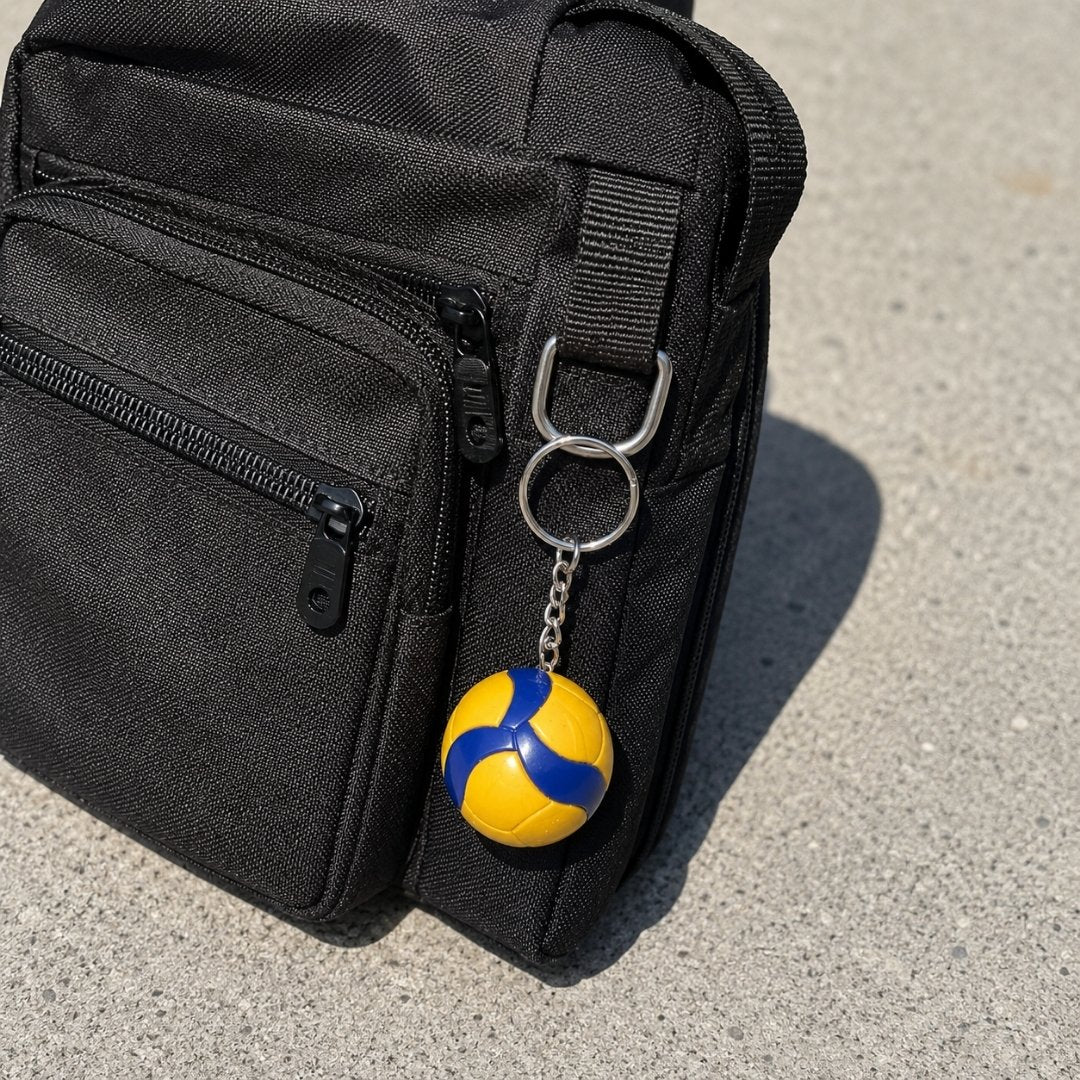 Sportieve sleutelhanger volleybal met gravure