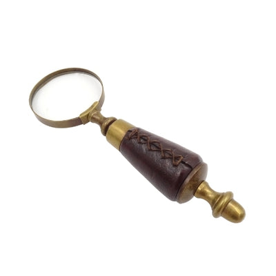 Bureauset met vergrootglas en briefopener MIS-0742 met mogelijkheid tot personalisatie door gravure, elegante leren bekleding, ideaal als cadeau, afmetingen: 18 x 7.5 x 3.5 cm (vergrootglas), 18 x 3.5 x 3.5 cm (mes)